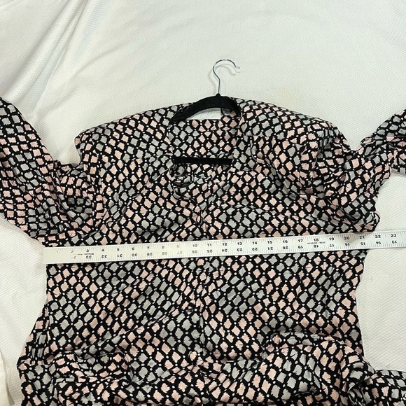 Vintage Lord & Taylor Pink &‎ Black Silk Long Sleeve Dress - Picture 6 of 12